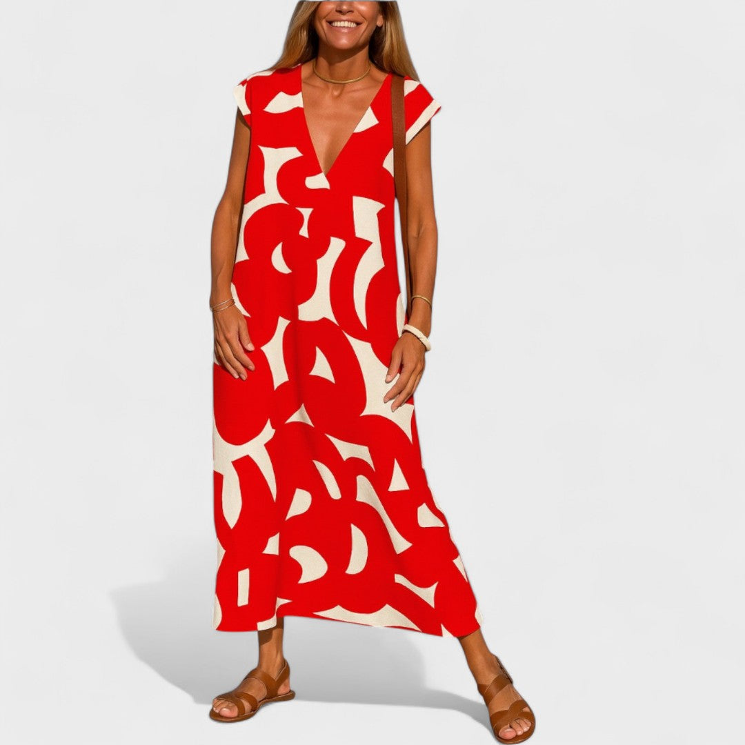 Magdalena - Ilga suknelė su meniniais motyvais