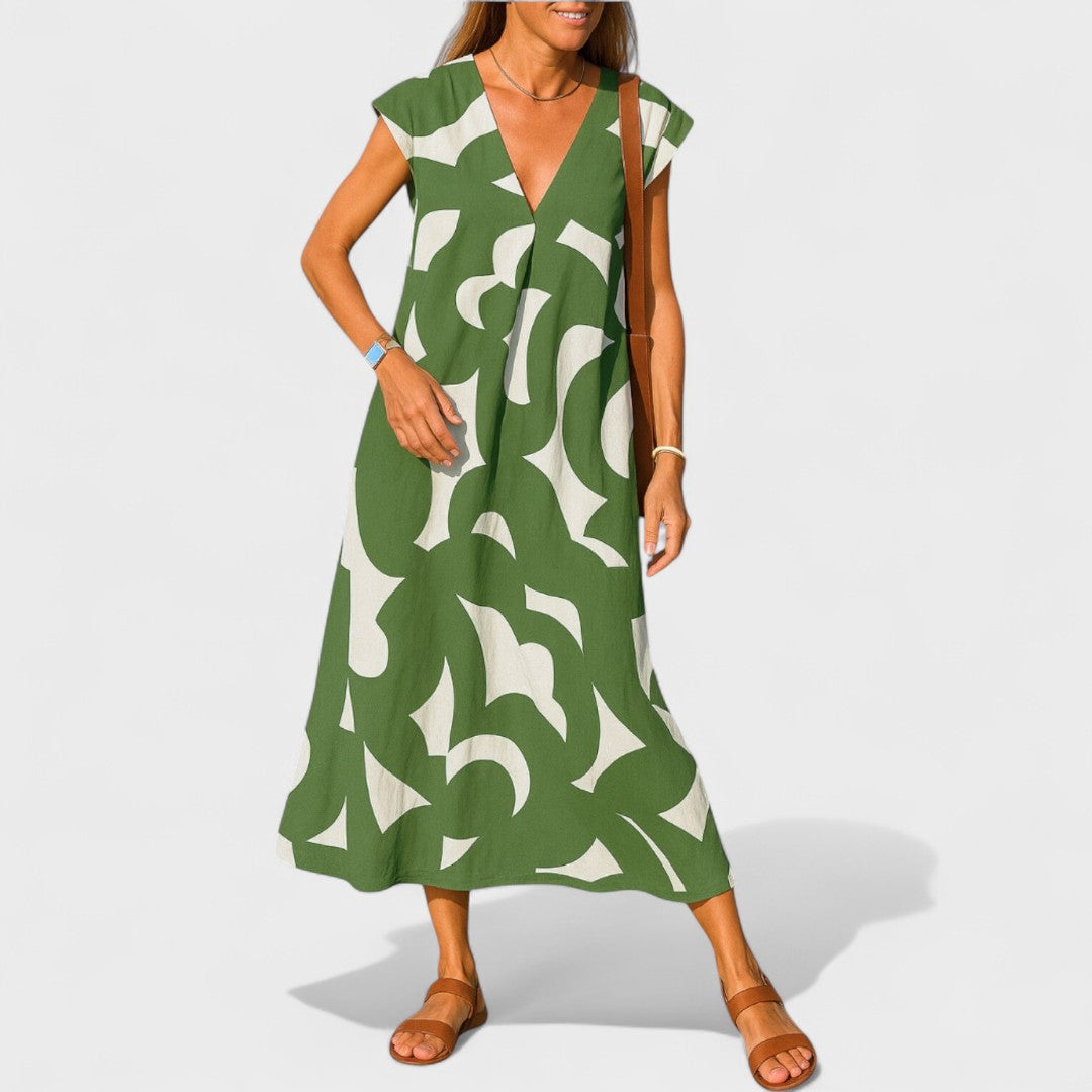 Magdalena - Ilga suknelė su meniniais motyvais