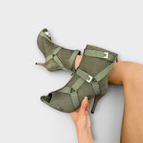 Ružica - Elegantiški bateliai su kulnu ir atvira priekinė dalis