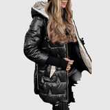 Élise - elegantiškas žiemos paltas su gobtuvu ir pamušalu