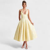 Halina - Midi suknelė su korsetu ir volanais