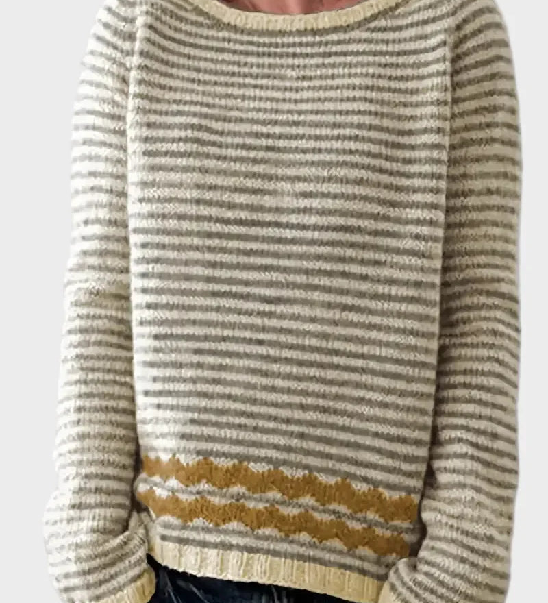 Teja - Moteriška kasdieninė megztinė su diskretiomis juostelėmis