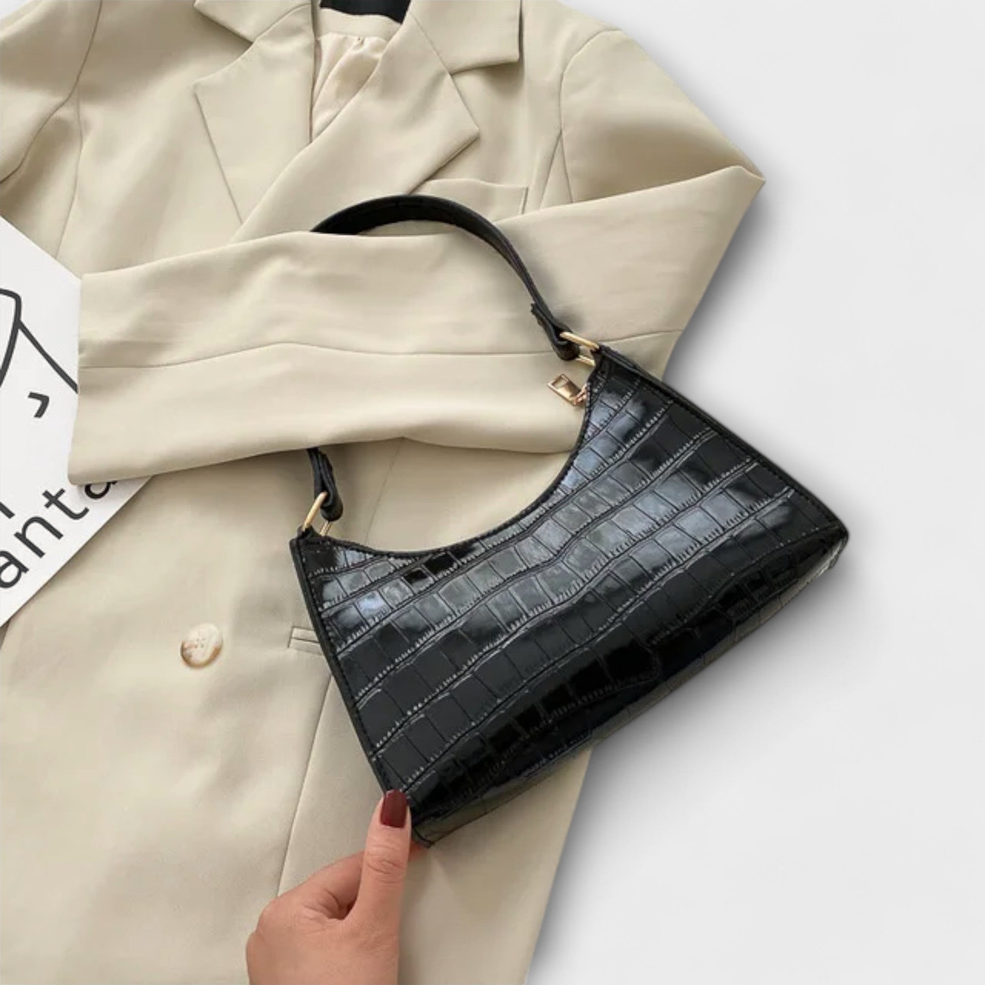 Bernarda - Elegantiška odinė rankinė su blizgesiu