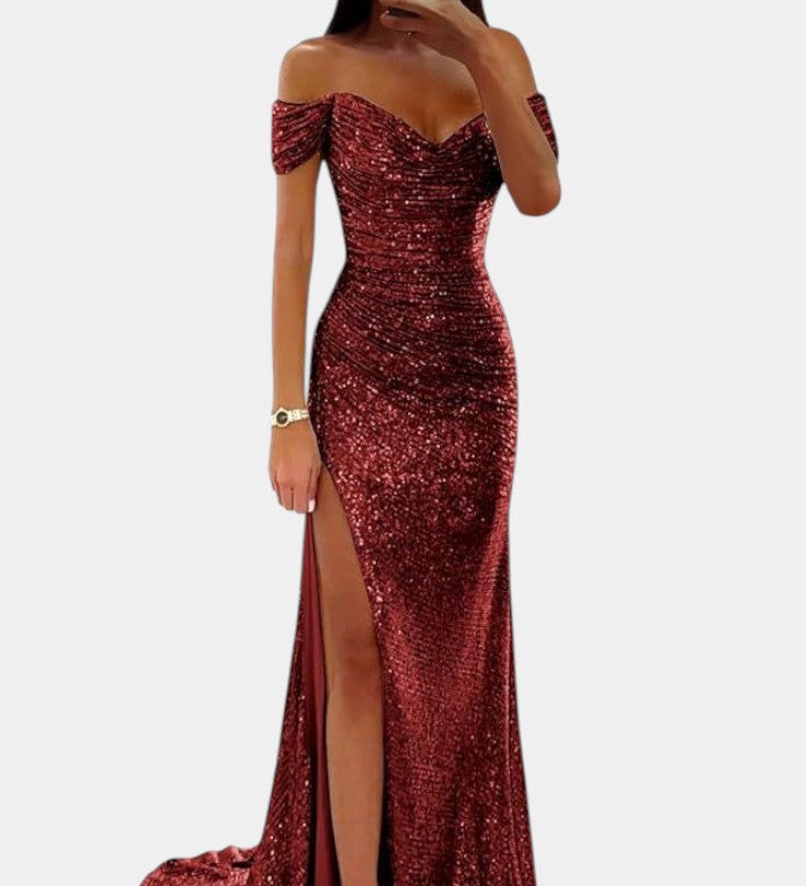 Ariel - undinės suknelė su žėrinčiais brangakmeniais ant pečių