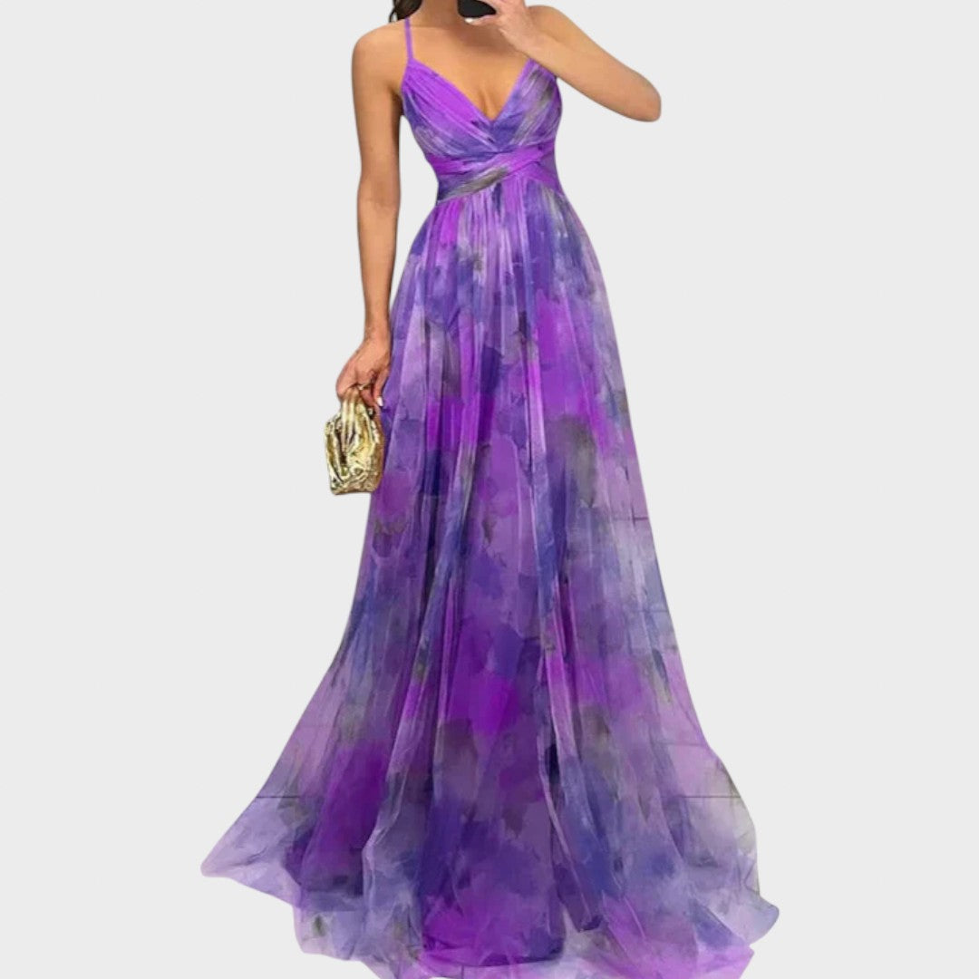 Mia - Gėlių Maki suknelė skirta be rūpesčių elegancijai