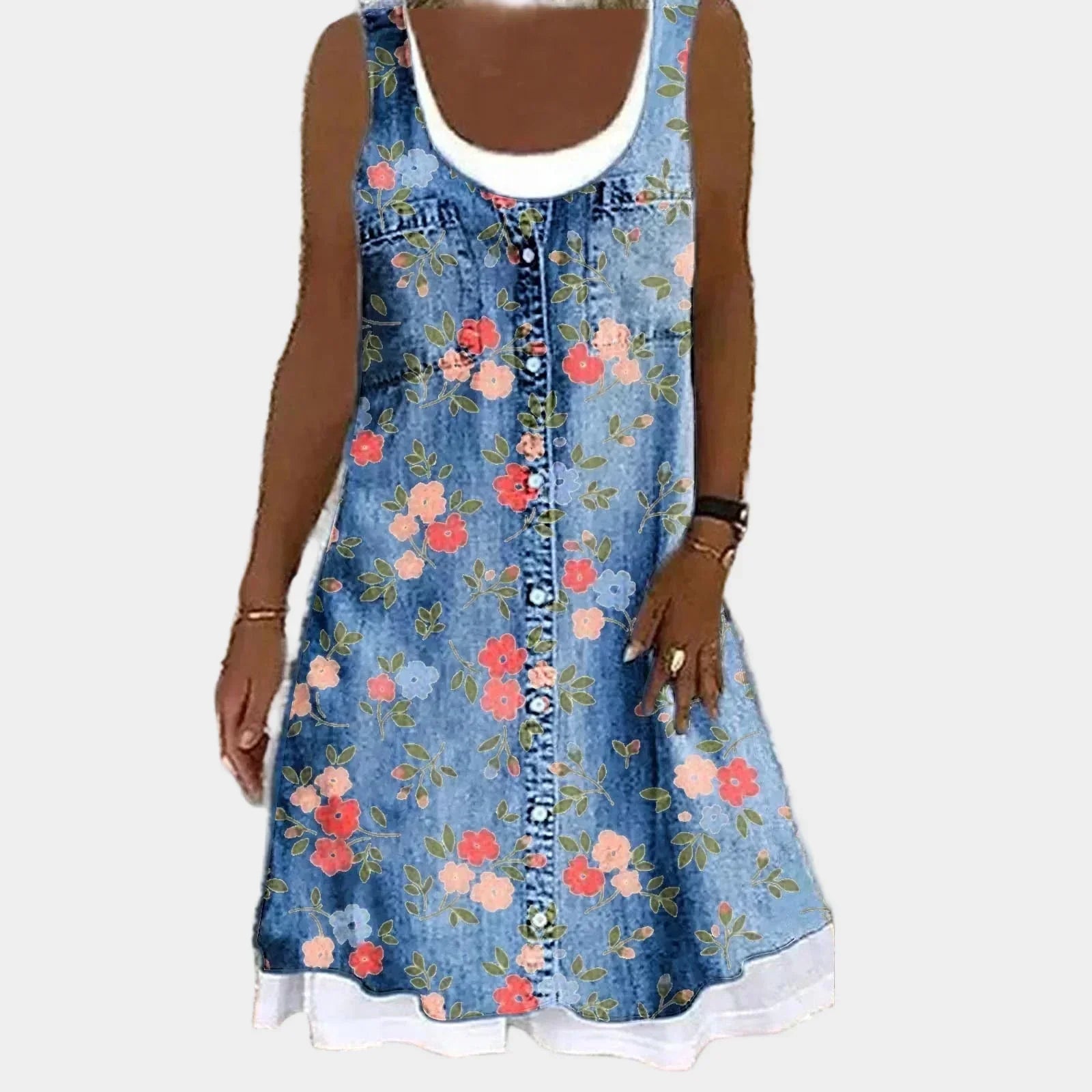 Minkšta ir elegantiška džinsinė suknelė