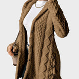 Vesna - plišinis kardiganas su gobtuvu