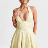 Halina - Midi suknelė su korsetu ir volanais