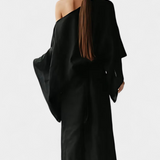 Filipa - lininė ir medvilninė kimono suknelė su diržu