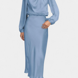 Cecila - Maxi suknelė su aukštu kaklu ir gėlių raštu