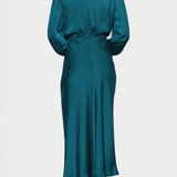 Cecila - Maxi suknelė su aukštu kaklu ir gėlių raštu