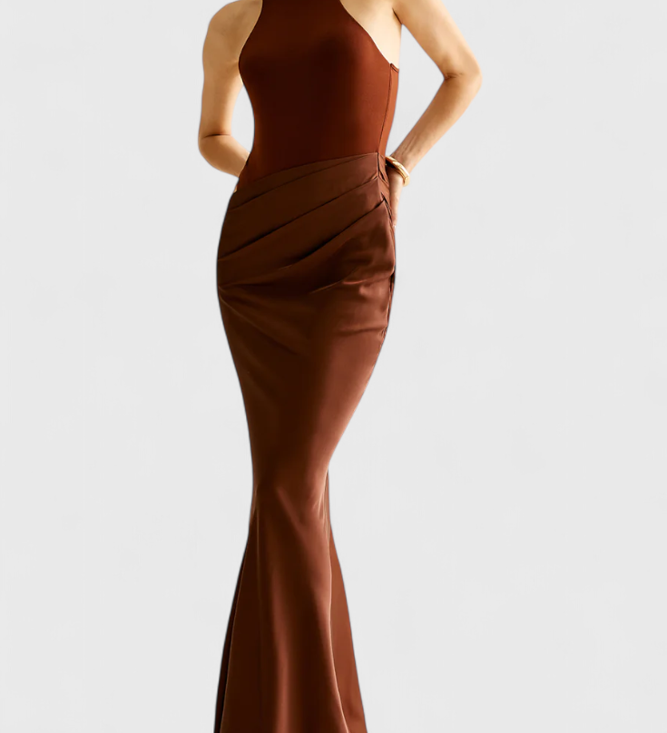 Mafalda - Maxi suknelė su pečiais ir liekna silueta