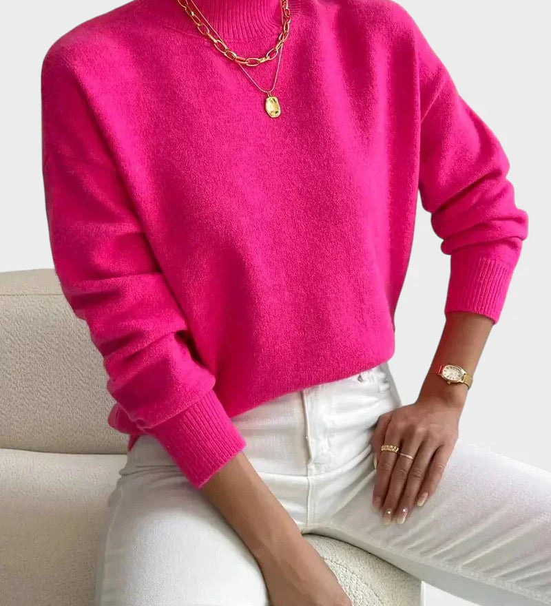 Albina - Klasikinis megztinis su aukštu kaklu