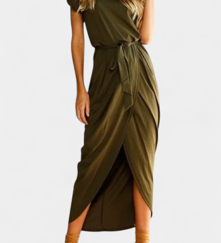 Clarissa - Midi suknelė su įpjova