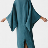 Filipa - lininė ir medvilninė kimono suknelė su diržu