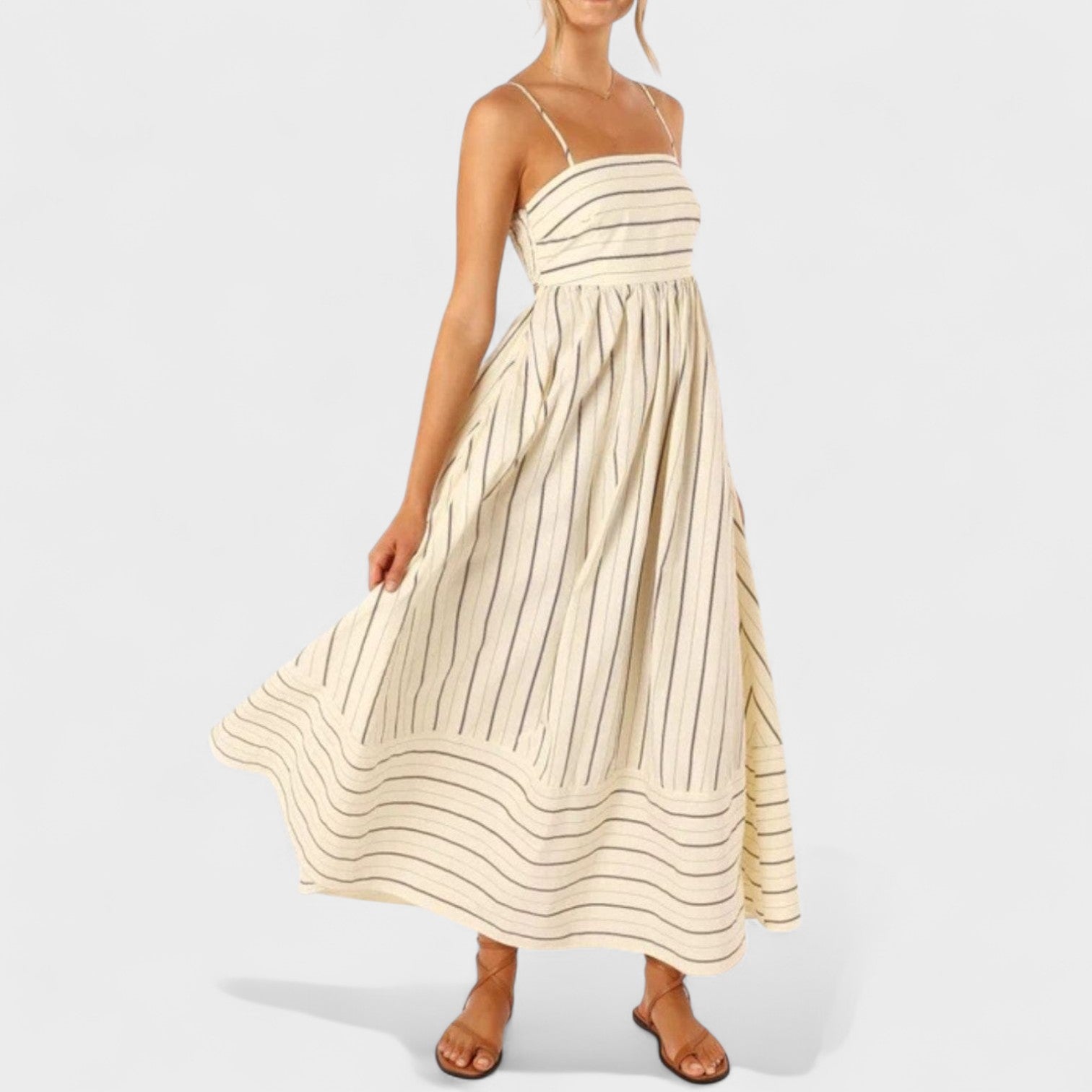 Isabel - ilga dryžuota suknelė